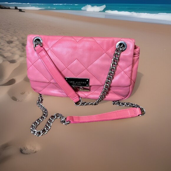 Marc Jacobs Handbags - Marc Jacobs Quilted Moto Women’s Barbie Pink Shoulder Bag Crossbody Handbag